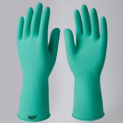 Imagem de Luva para Limpeza SOFT Médio Verde Látex Flocado e Antiderrapante