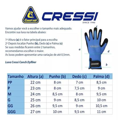Imagem de Luva para Mergulho Pesca Cressi Conch Dyfiber Vermelho G