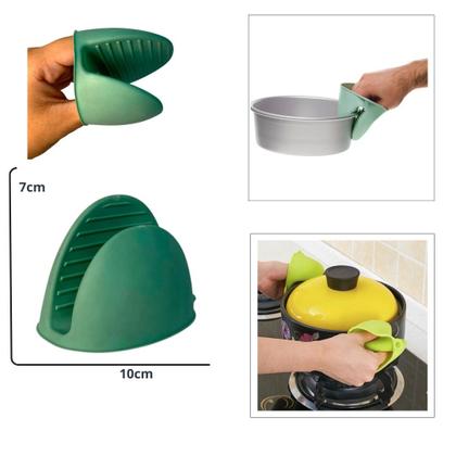 Imagem de Luva Pegador De Silicone Térmico Cozinha Forno Resistente - Verde