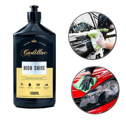 Imagem de Luva Pelúcia Para Lavar Carros + Shampoo Cadillac High Shine