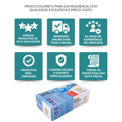 Imagem de Luva Procedimento Tamanho M sem Pó Nitrilica Azul Descarpack