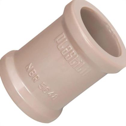 Imagem de Luva PVC Liso Liso Marrom 1/2 Plastilit - Kit C/50 Unidades