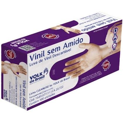 Imagem de Luva Segurança Vinil Descartável S/ Pó S/ Amido 100UN Volk CA 20722 Tamanho:GCor:Transparente