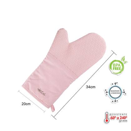 Imagem de Luva Silicone e Algodão Rosa 35Cm