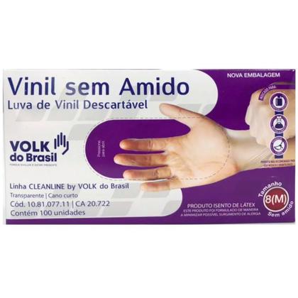 Imagem de Luva vinil sem amido descartável volk ( cx 100 pç ) epi ca