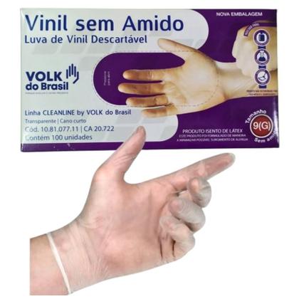 Imagem de Luva vinil sem amido descartável volk ( cx 100 pç ) epi ca