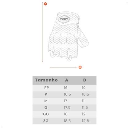 Imagem de Luva X11 Modelo Rout 2 Meio Dedo Couro Legítimo C/ Proteções