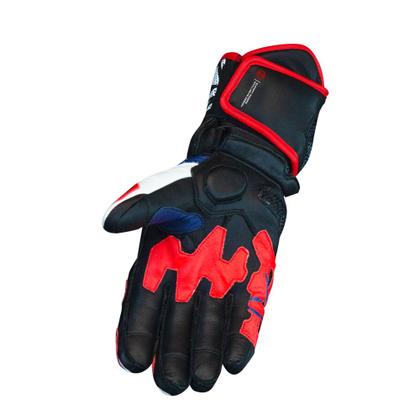 Imagem de Luva X11 Racing Carbon Azul Moto Motociclista Proteção Couro