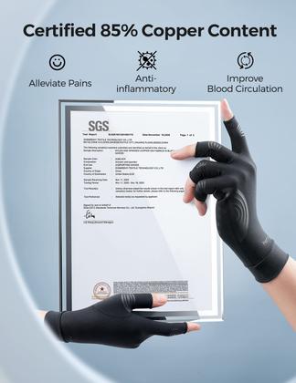 Imagem de Luvas de artrite FREETOO Copper para alívio da dor no túnel do carpo