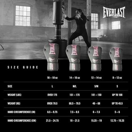 Imagem de Luvas de boxe Everlast Elite 2 Pro Training 12 oz cinza/rosa