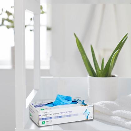 Imagem de Luvas de exame McKesson Confiderm 3.8C, sem pó de nitrilo, azuis