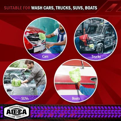 Imagem de Luvas de Lavagem de Carro AIDEA - Microfibra (2 Unidades) - Sem Arranhões