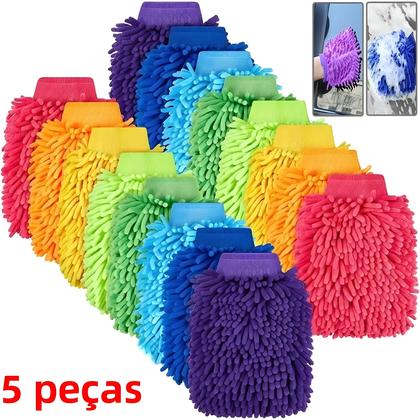 Imagem de Luvas De Lavagem De Carro Ultra Absorventes Em Microfibra, Ferramenta De Limpeza Automotiva Sem