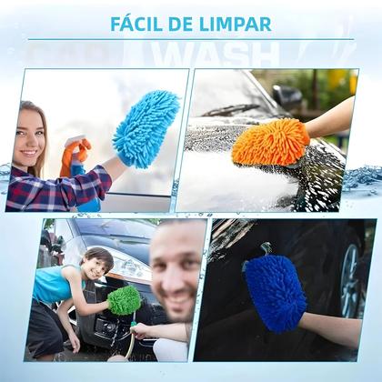 Imagem de Luvas De Lavagem De Carro Ultra Absorventes Em Microfibra, Ferramenta De Limpeza Automotiva Sem