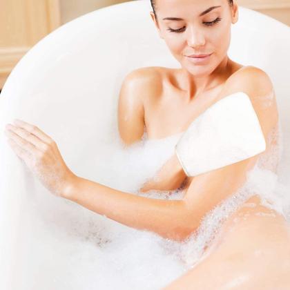 Imagem de Luvas de microfibra para lavagem corporal PHOGARY, pacote com 10, brancas, 15x21cm