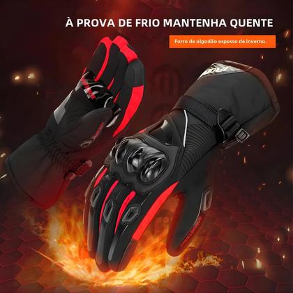 Imagem de Luvas de Motocicleta para Inverno - À Prova D'Água, Vento e Toque na Tela