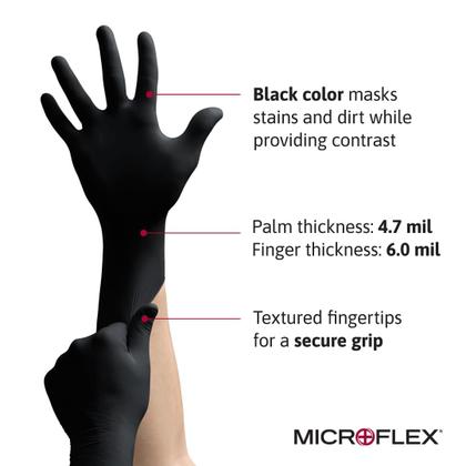 Imagem de Luvas de nitrilo descartáveis Ansell Microflex MidKnight MK-296