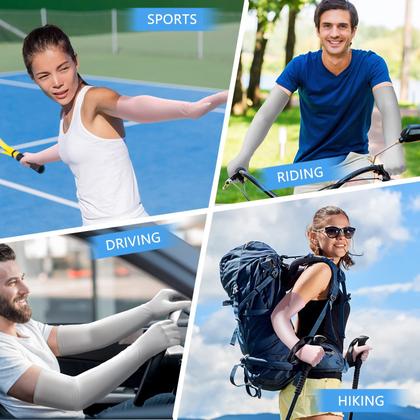 Imagem de Luvas de sol Jecery UV Protection para mulheres (2 pares) rosa/cinza