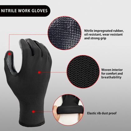Imagem de Luvas de trabalho Evridwear Revestidas com Nitrilo Resistente a Óleo