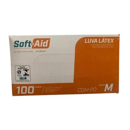 Imagem de Luvas Descartáveis de Látex com Pó Soft+Aid 100 Un Tm M