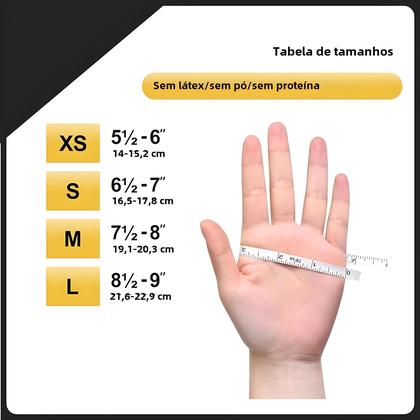 Imagem de Luvas Descartáveis de Nitrilo Pretas - Sem Látex, Sem Pó - Pacote com 20, 50 ou 100 Unidades