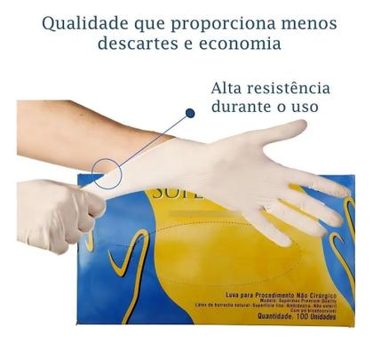 Imagem de Luvas Descartáveis Supermax Premium Quality Procedimento Cor