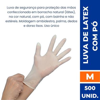 Imagem de Luvas Descartáveis Talge Tamanho M Látex C Pó 500 Unidades