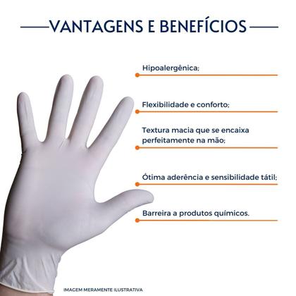 Imagem de Luvas Descartáveis Talge Tamanho M Vinil C Pó 100 Unidades