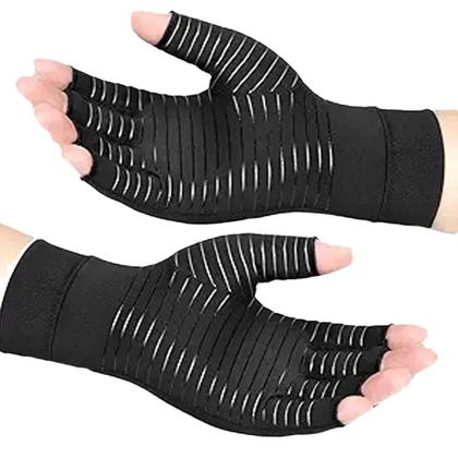 Imagem de Luvas Esportivas Meio Dedo Em Fibra De Cobre Para Saúde, Antiderrapantes, Respiráveis, Para