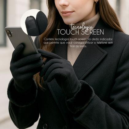 Imagem de Luvas Feminina Inverno Touch Screen Forrada com Lã Pelúciada