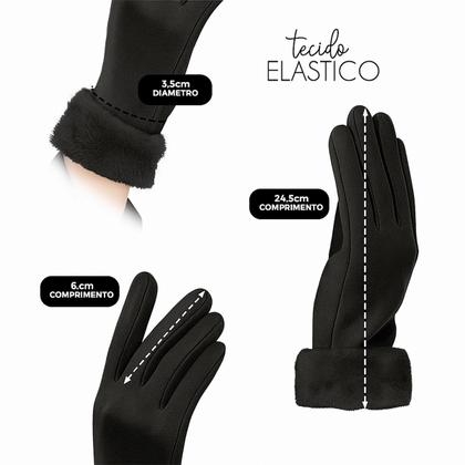 Imagem de Luvas Feminina Inverno Touch Screen Forrada com Lã Pelúciada