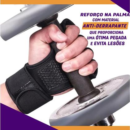 Imagem de Luvas Fit Para Exercícios Treino Academia Exercício Funcional Calistenia Musculação Com Munhequeira MB Fit