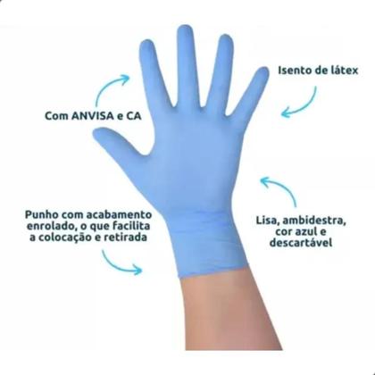 Imagem de Luvas Nitrílicas Procedimento Medix Caixa C/100 Azul