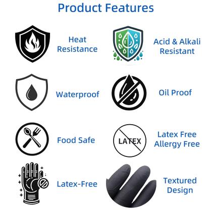 Imagem de Luvas para churrasco FayLongSky com 4 forros de algodão e 100 luvas de nitrilo