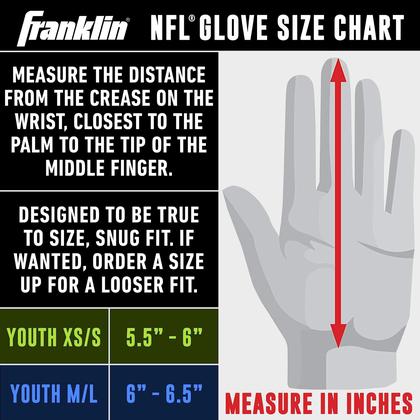 Imagem de Luvas para receptores de futebol Franklin Sports Tampa Bay Buccaneers Youth NFL