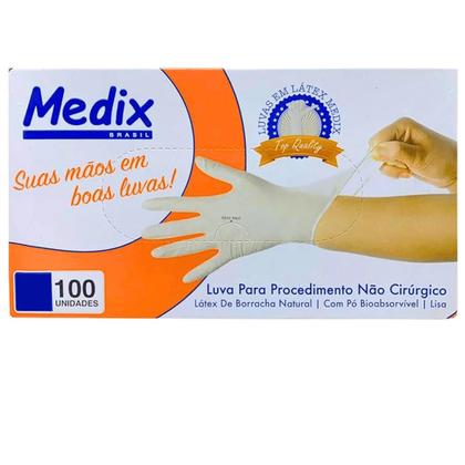 Imagem de Luvas proced látex c pó bioabsorvível medix 100un