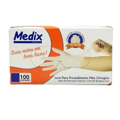 Imagem de Luvas proced látex c pó bioabsorvível medix 100un