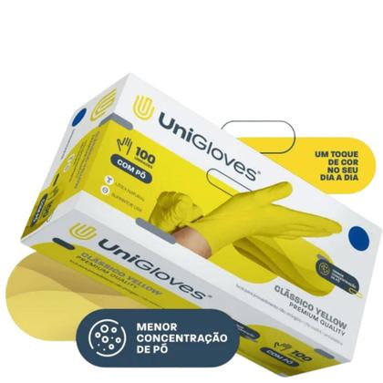 Imagem de Luvas proced látex c pó unigloves premium yellow c 100un
