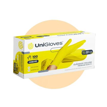 Imagem de Luvas proced látex c pó unigloves premium yellow c 100un