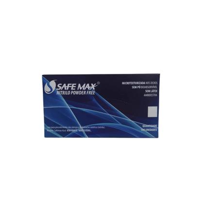 Imagem de Luvas proced nitrilo s pó safemax azul 100un