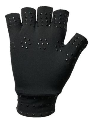 Imagem de Luvas Sem Dedos Magnetica Atrite Nas Mãos Preta 1 Par Ler - MAGNÉTICA