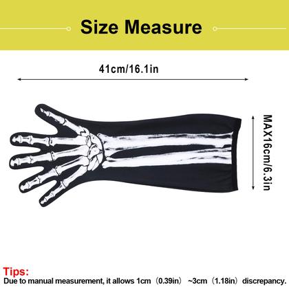 Imagem de Luvas Skeleton WTACTFUL, dedo inteiro, comprimento do braço
