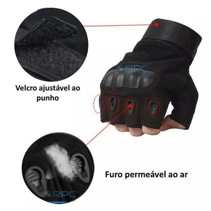 Imagem de Luvas Tatica Militar Paintball Meio Dedo Microfibra Motoboy Motoqueiro Motociclista Academia Esporte