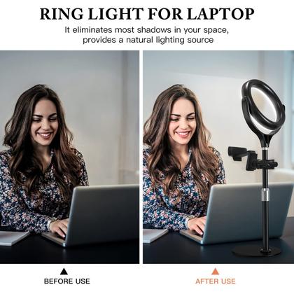 Imagem de Luz de anel de mesa ajustável Zoom Light Yarrashop com suporte