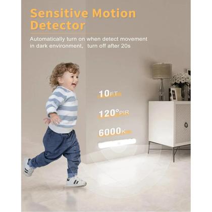 Imagem de Luz De Armário Com Sensor De Movimento Recarregável 60 LED Barra Táctil Sem Fio Luz Noturna