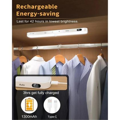 Imagem de Luz De Armário Com Sensor De Movimento Recarregável 60 LED Barra Táctil Sem Fio Luz Noturna