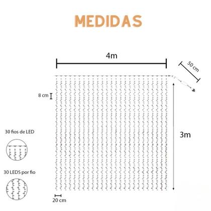 Imagem de Luz de Cortina LED 300 LEDs  Beleza e Praticidade!