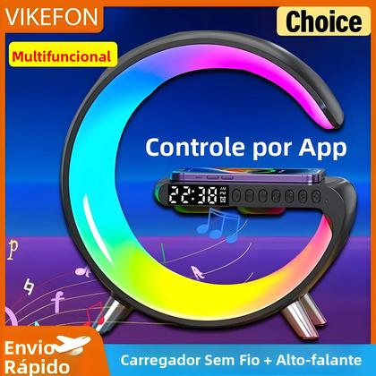 Imagem de Luz De Despertar LED Inteligente RGB, Luz Noturna, Alto-falante Bluetooth, Carregador Sem Fio De