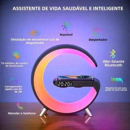 Imagem de Luz De Despertar LED Inteligente RGB, Luz Noturna, Alto-falante Bluetooth, Carregador Sem Fio De