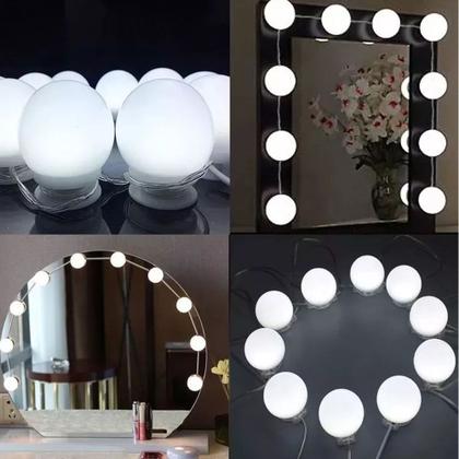 Imagem de Luz De Espelho 10 Lampadas Led Usb Maquiagem Camarim Make Feminina Barato Ofertas Mulheres